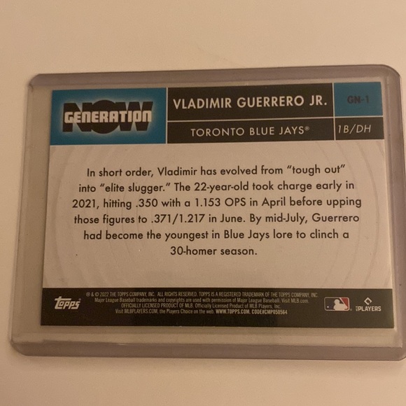 2021 Topps generation of Vladimir Guerrero Junior - Picture 2 of 2